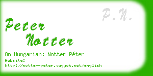 peter notter business card